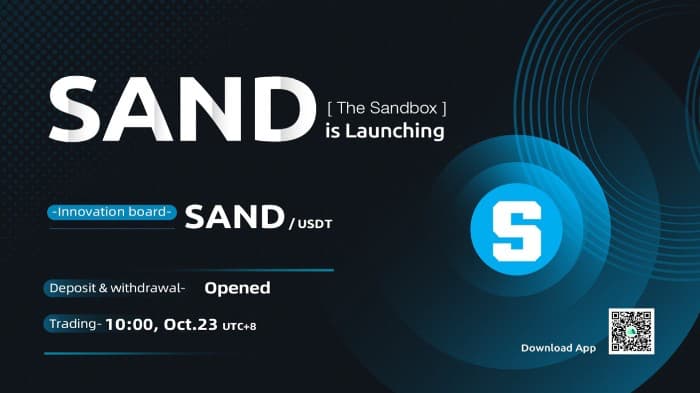 SAND mã thông báo gốc của Sandbox được niêm yết trên sàn giao dịch MXC