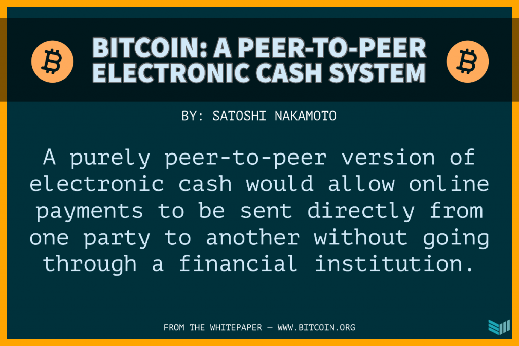 Bitcoin cho phép giao dịch ngang hàng P2P