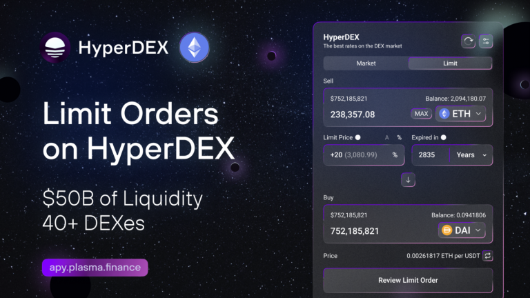PlasmaPay ra mắt tính năng Limit order mới trên HyperDex