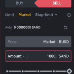 dat-lenh-ban-sand-busd-tren-san-binance