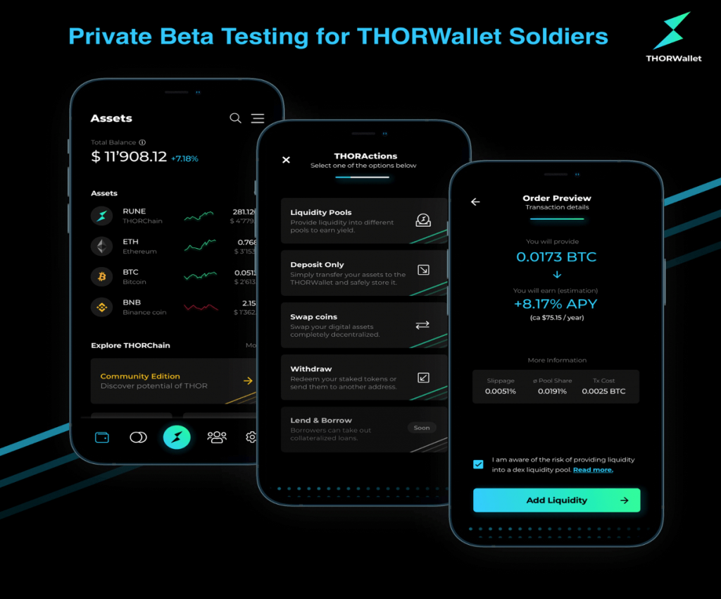 Giao diện ví Thorwallet