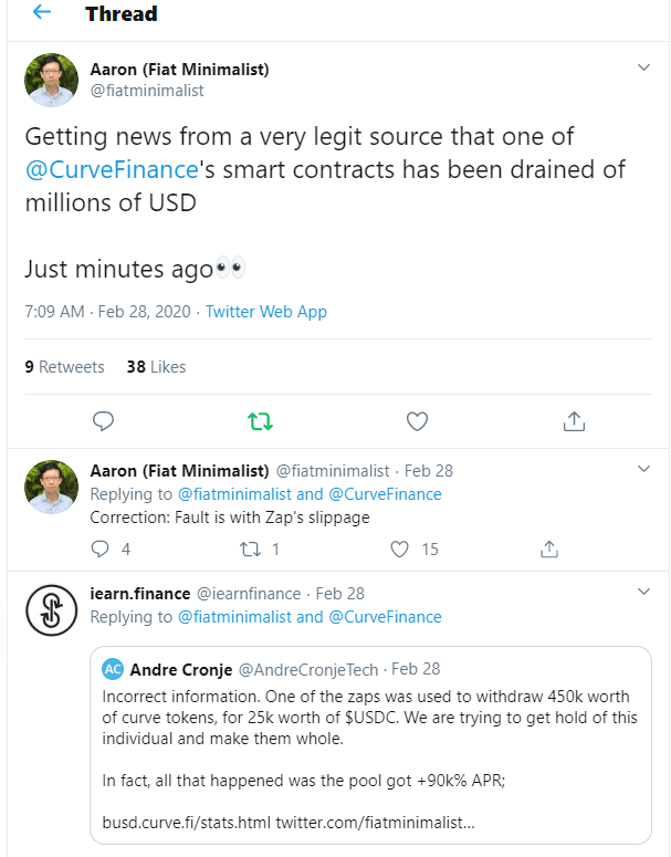 andre cronje phản hồi thông tin đối với cộng đồng khi xuất những tin tức tiêu cực