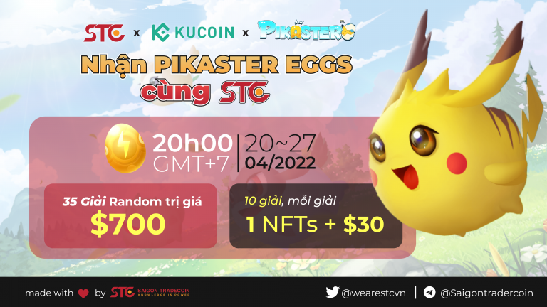 Săn trứng Pikaster Eggs NFT và hơn 35 giải thưởng cùng STC