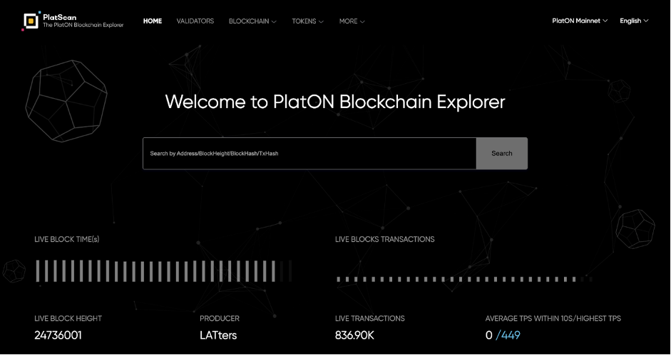 PlatScan của dự án PlatON