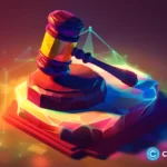 crypto-news-the-judges-gavel-is-on-the-contract-bright-light-low-poly-styl