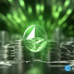 crypto-news-Ethereum-logo-light-green-and-white-and-black-blurry-backgroun-v5-1