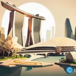 crypto-news-general-view-Marina-Bay-Sands-Singapore-daylight-low-poly-style