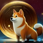crypto-news-coin-with-shiba-inu-font-view-cartoon-character-space-background-blurry-background-low-poly