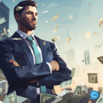 crypto-news-man-in-business-suit-gives-a-money-modern-city-background-low-poly-style-v5
