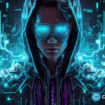 crypto-news-Hacker-front-view-portrait-blockchain-and-artificial-intelligence-background-white-neon-color-cyber