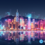 crypto-news-blockchain-Hong-Kong-top-side-view-day-light-neon-colors-hologram-low-poly-style-1