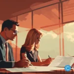 crypto-news-filing-a-lawsuit-two-figures-sitting-on-the-table-day-light-sixties-retro-futuristic-illustration-v5.2-1.png