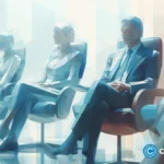 crypto-news-lawsuits-blurry-figures-sitting-in-chairs-day-light-light-blue-and-white-colors-sixties-retro-futuristic-illustration-v5