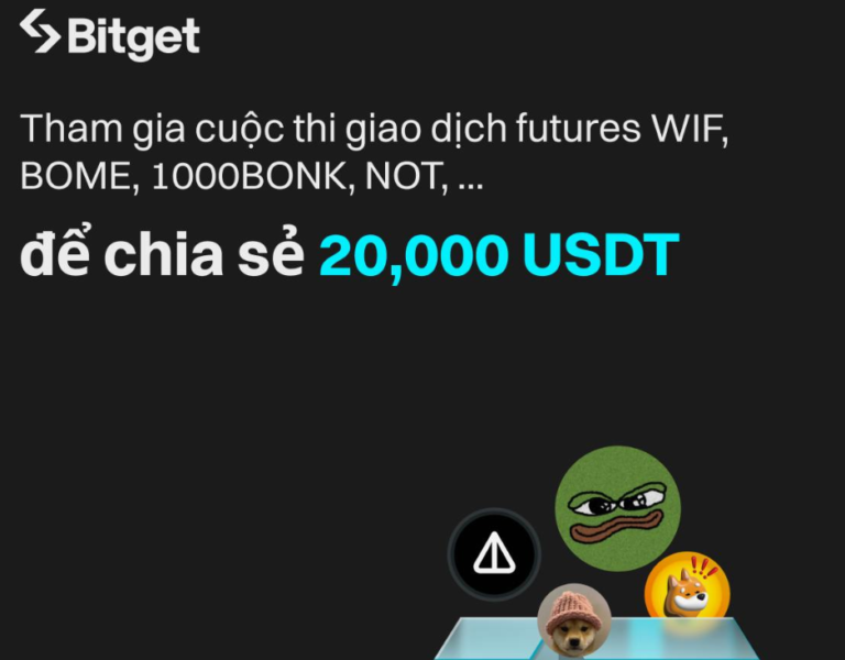 Bitget: Tham gia cuộc thi giao dịch futures WIF, BOME, 1000BONK, NOT, … để chia sẻ 20,000 USDT