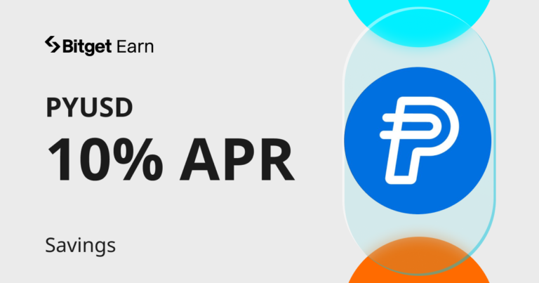 Tiết kiệm PYUSD trên Bitget tới 10% APR