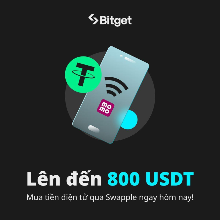 Bitget thưởng lên đến 800 USDT: Mua tiền điện tử qua Swapple ngay hôm nay