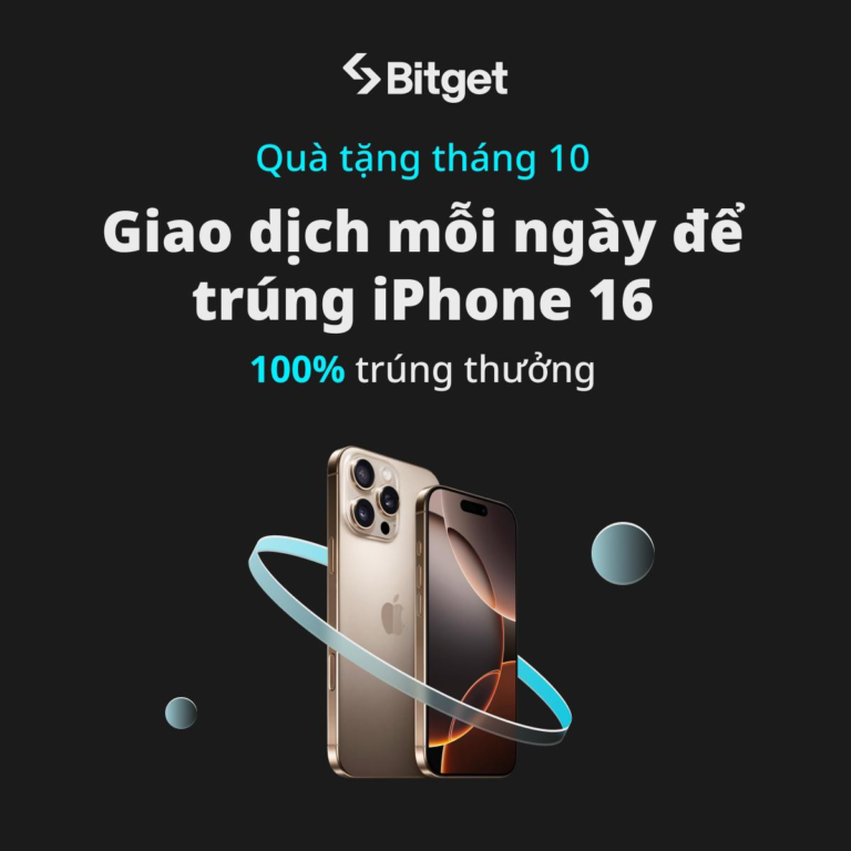 Quà tặng tháng 10 từ Bitget: Giao dịch mỗi ngày để trúng iPhone 16 