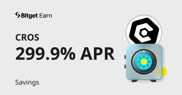 Đăng ký Tiết kiệm CROS và tận hưởng đến 299.9% APR với Bitget