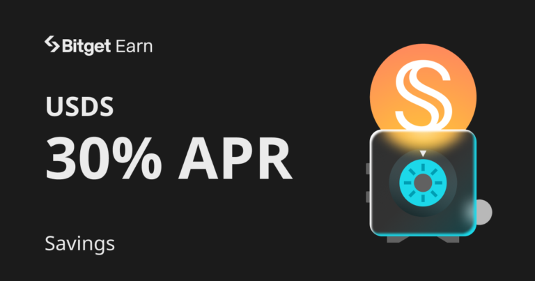 Đăng ký Tiết kiệm USDS và tận hưởng đến 30% APR trên Bitget