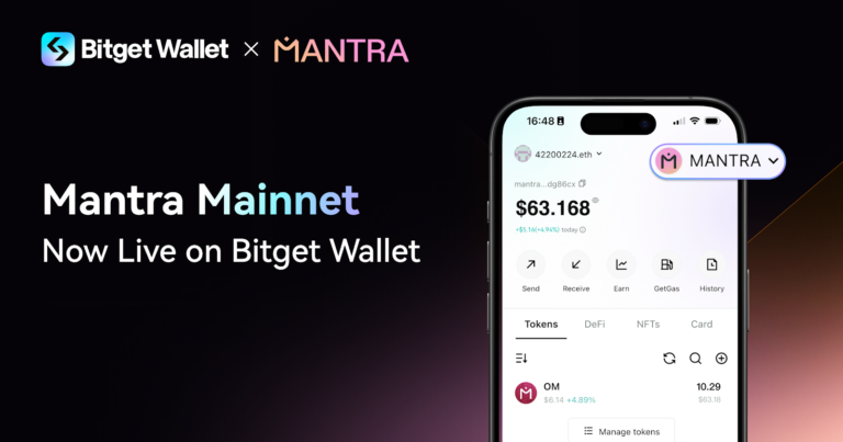 Bitget Wallet tích hợp Mantra Mainnet, hỗ trợ tiếp cận token hóa tài sản thế giới thực (RWA)