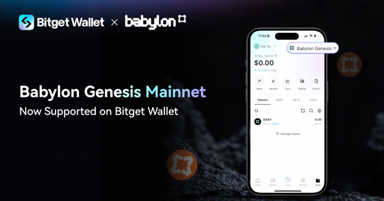 Bitget Wallet hỗ trợ mainnet Babylon để giúp stake BABY và BTC thuận tiện