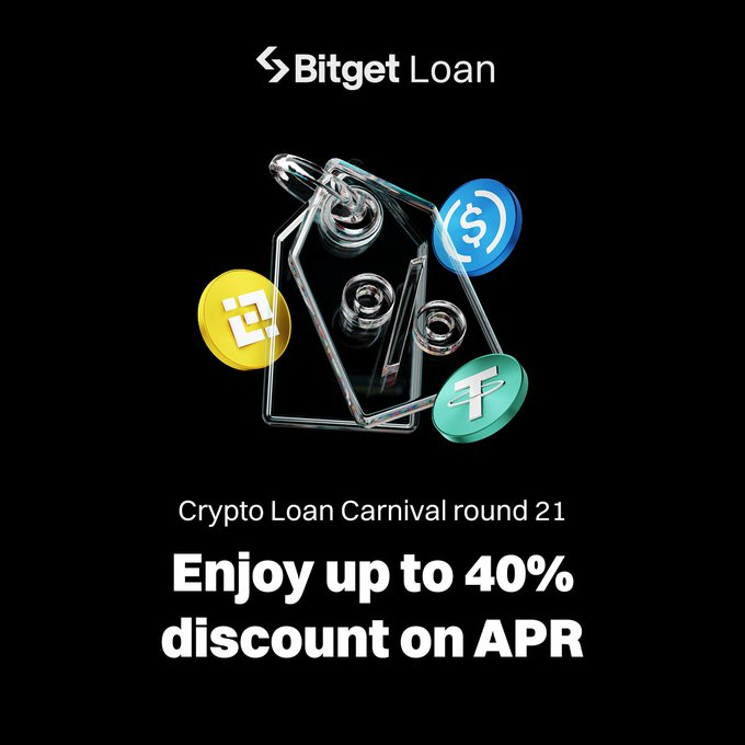 Bitget Crypto Loan Carnival Round 21: Cơ hội vay USDT, USDC, BNB với lãi suất ưu đãi đến 40%