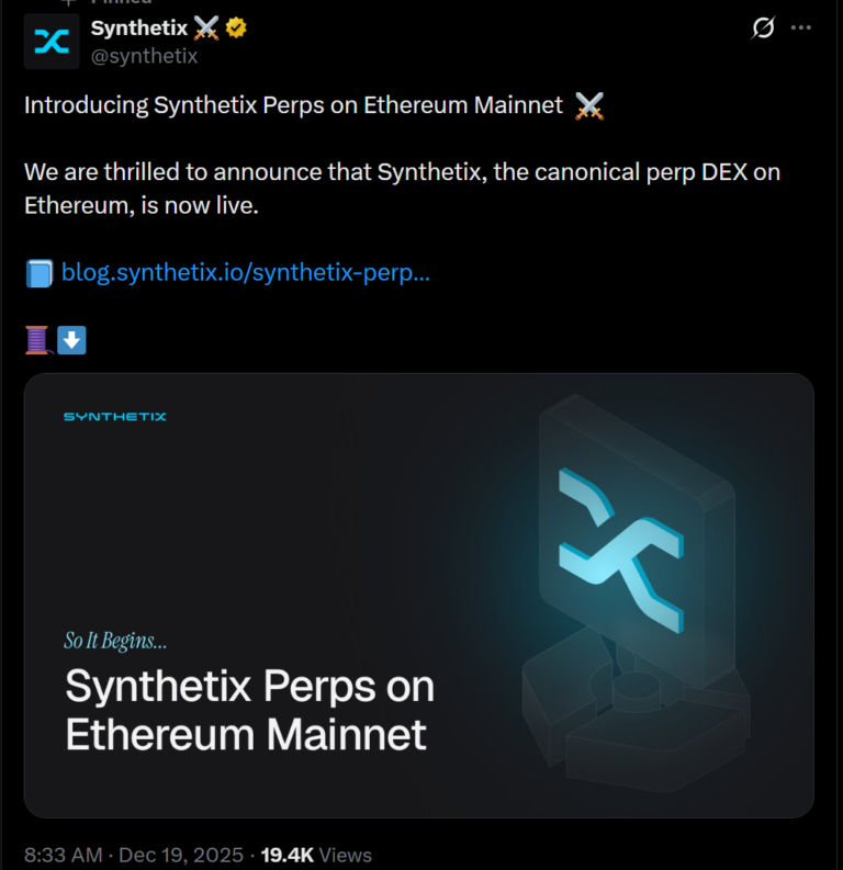 Synthetix trở lại Ethereum mainnet sau 3 năm